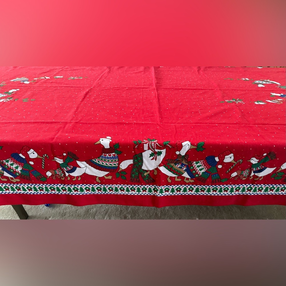 Festive Red Tablecloth - Picture 3 of 3